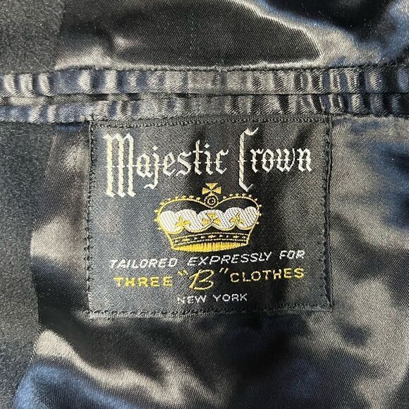 VTG Majestic Crown Amalgamated Clothing Union Men’s Black Wool Overcoat Medium - Picture 3 of 6